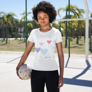 Camiseta coração feminina